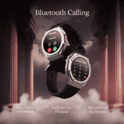 boAt Enigma X600 Smartwatch with Bluetooth Calling | AMOLED Display | IP68 Water Resistant | Jet Black Strap