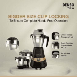 HAVELLS GHFMGEDK090 Denso 900 W Mixer Grinder | 3 Jars