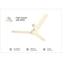 USHA Racer Ceiling Fan | Ultra High Speed  | 3 Blade | 1200 mm | Rich Ivory