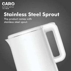 Havells Caro 1.5 litre Double Wall Electric Kettle | 1250 Watt | White
