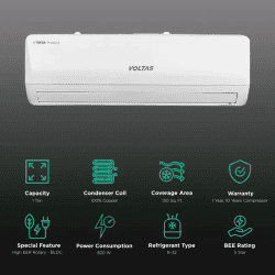VOLTAS Vertis 5 in 1 Convertible 1 Ton 5 Star Inverter Split AC |  I/D-4503458 SAC 125V VERTIS EMERALD