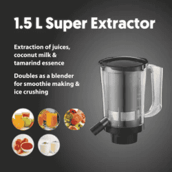 Preethi Zodiac Glitter MG 264 Mixer Grinder | 750 Watt | 5 Jars | Lavender, Black
