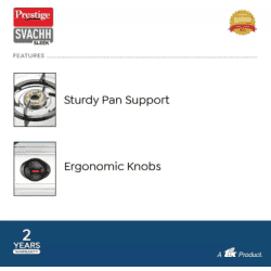 Prestige Prime Stainless Steel Manual Gas Stove | 2 Burner
