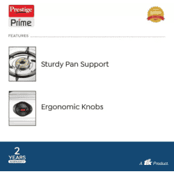 Prestige Prime Stainless Steel Manual Gas Stove | 2 Burner