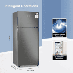 Godrej Edge 294 L 2 Star Frost Free Double Door Refrigerator  | RT EONVALOR 310B 25 RCIM JT ST |  Jet Steel)
