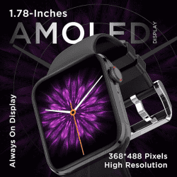 Fire-Boltt Visionary 1.78" AMOLED Bluetooth Calling Smartwatch  | Black