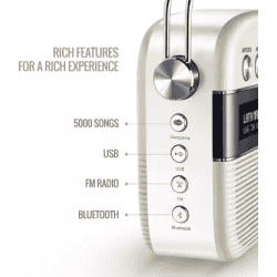 SAREGAMA Carvaan  | Hindi 10 W Bluetooth Home Audio Speaker  | Porcelain White, Stereo Channel