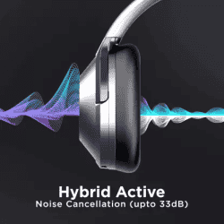 Boat Nirvanaa Headset | Hybrid Active Noise Cancellation | 65H Playback | Gunmetal Grey | 751ANC T