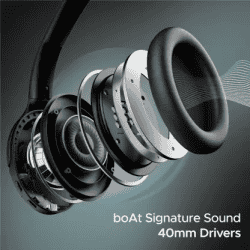 boAt Rockerz 551 ANC Charge Bluetooth Headset | Stellar Black