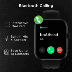 boAt Cosmos Plus Smartwatch with Bluetooth Calling | 45.21mm | AMOLED Display | IP68 Splash Resistant | Jet Black Strap
