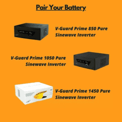V-Guard VJ145 Flat Tubular Battery 135Ah | 40 Months Warranty VJ145 use with Pure Sine Wave Inverter