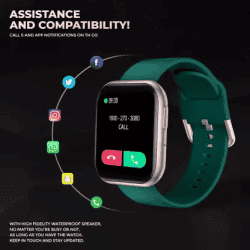 CORSECA Snugar Multifunction Calling Smart Watch Smartwatch | Green Strap