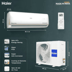 Haier | 1 Ton | 5 Star Split Inverter | HS13E-TXW5B | AC | White