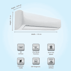 Daikin Split Inverter AC | 2 Ton | 3 Star  | White | FTKL71UV16T