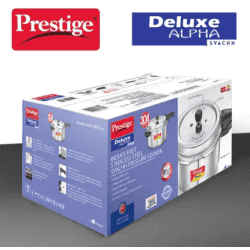 Prestige Deluxe Alpha Svachh Induction Bottom Pressure Cooker | 10 L | Stainless Steel | 20254