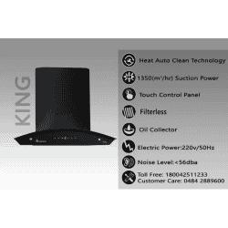 Pureflames Mist 60 Auto Clean Wall Mounted Chimney | 60 cm | Black