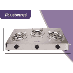 Blueberry's Blaze Full Stainless Steel Gas Stove | 3 Burner