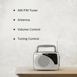 Philips Radio TRISHUL with MW/SW/FM Bands | 200 mW RMS soundoutput | Built in rechargeable battery | RL118/94