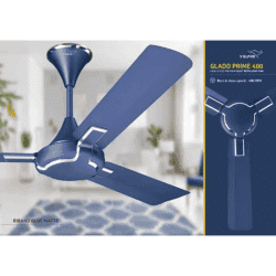 V-Guard Glado Prime 400rpm Riband  Matte 3 Blade Ceiling Fan, Sweep: 1200 mm | Blue