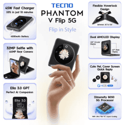 Tecno Phantom V Flip 5G | 256 GB / 8 GB RAM | MYSTIC DAWN