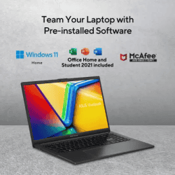 ASUS Vivobook Go 15 Thin & Light Laptop | AMD Ryzen 5 7520U | 15.6" FHD OLED | Black | E1504FA-LK542WS