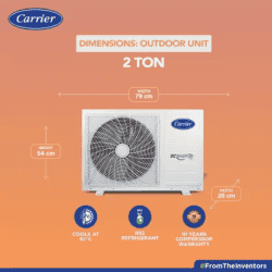 CARRIER Convertible 2 TON 3 STAR INVERTER AC 2023 Model |  I/D-24K ESTER EXi | White