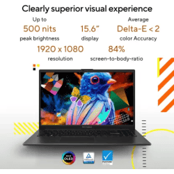 ASUS Vivobook Go 15 Thin & Light Laptop | AMD Ryzen 5 7520U | 15.6" FHD OLED | Black | E1504FA-LK542WS
