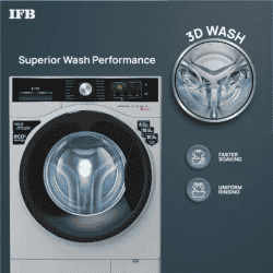 IFB | SENATOR SXS 8012 | 8 kg Steam Wash | Fully Automatic | Front Load Washing Machine with In-built Heater | Silver