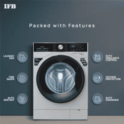 IFB | SENATOR SXS 8012 | 8 kg Steam Wash | Fully Automatic | Front Load Washing Machine with In-built Heater | Silver