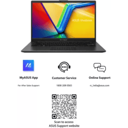 ASUS Vivobook Go Thin and Light Laptop | Ryzen 3 Quad Core 7320U | E1404FA-NK322WS | 8 GB/512 GB SSD/Windows 11 Home | Mixed Black