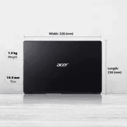 Acer Aspire 3  A314-22  | AMD Dual Core 3020e | 4 GB/256 GB SSD/Windows 11 Home | Laptop | Charcoal Black