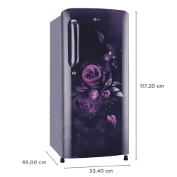 LG 190 Litres 3 Star Direct Cool Single Door Refrigerator |  with Stabilizer Free Operation | GL-B201ABED.ABEZEB | Blue Euphoria |