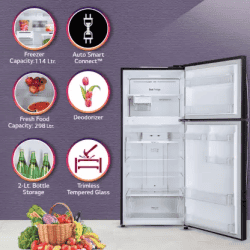 LG 1 Star Frost Free Double Door Convertible Refrigerator | Door Cooling | Inverter Compressor | Express Freeze | Multi Air Flow | 412 L | GL-T432AESR | Ebony Sheen