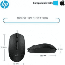 HP Wired Optical Mouse | m10 | USB 3.0 | Black