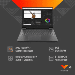 HP | Victus AMD Ryzen 7 Octa Core 6800H | 16-e1061AX | 8 GB | 512 GB SSD | Windows 11 | Gaming Laptop