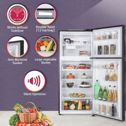 LG 1 Star Frost Free Double Door Convertible Refrigerator | Door Cooling | Inverter Compressor | Express Freeze | Multi Air Flow | 412 L | GL-T432AESR | Ebony Sheen