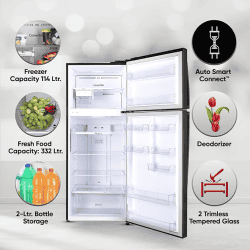 LG 446 Litres 1 Star Frost Free Double Door Convertible Refrigerator |  GL-T502AESR.DESZEB | Ebony Sheen  |