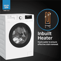 Voltas Beko 8.0kg, Inverter, 5 Star Front Load Washing Machine | WFL8012VTWA | White | Stain Expert |