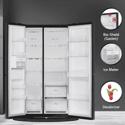 LG 655 L Frost Free Inverter Side by Side Refrigerator  | GL-B257HWBY | Express Freezing | Multi Air-Flow) | Western Black |