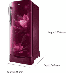 SAMSUNG 183 L | Direct Cool Single Door 2 Star Refrigerator | RR20C1812R8/HL | Blooming Saffron Red