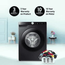 SAMSUNG 9 kg 5 star | Fully Automatic Front Load Washing Machine | WW90T504DAB1TL | Black