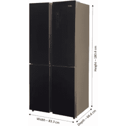Haier 531 L Frost Free French Door Bottom Mount Inverter Technology Star Convertible Refrigerator  |  HRB-550KG  | Black |
