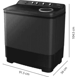 SAMSUNG Semi Automatic Top Load Washing Machine | 11.5 kg | Black, Grey | WT11A4260GD/TL