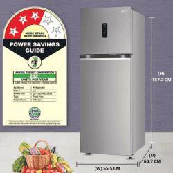 LG Frost Free Double Door Convertible Refrigerator | 3 Star | 246 L | GL-T262TPZX