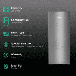 LIEBHERR TCGS 2610 | Frost Free Double Door | Refrigerator with Central Power Cooling | 2 Star | 265 Litres