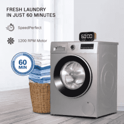 BOSCH 8 kg | Fully Automatic Front Load Washing Machine | WAJ2426PIN | In-built Heater | Silver