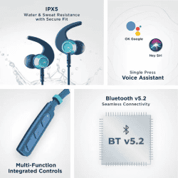 boAt Rockerz 235 Pro with upto 20 Hours Playback & ASAP Charge Bluetooth Headset  | Furious Blue