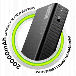 boAt  EnergyShroom Power Bank | 20000 mAh | 22.5 W | Quick Charge 3.0 | Carbon Black | PB400
