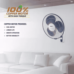USHA Mist Air Flo 400 mm 3 Blade Wall Fan  | Dark Blue |