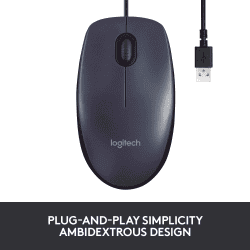 Logitech M100r Wired USB Mouse | Black |